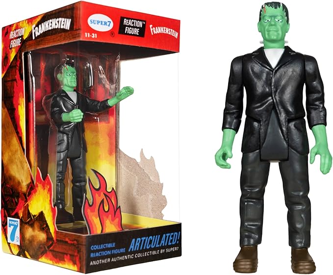 Super7 Universal Monsters Frankenstein (Fire Box) - 3.75" Universal Monster Movies Action Figure Classic Movie Collectibles and Retro Toys