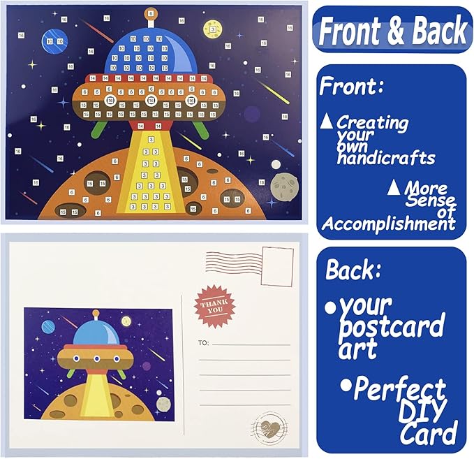 LZHZH Mosaic Sticker Art Kits for Kids Foam Craft Stickers Mosaics Pictures DIY Sticker-by-Number Handmade Art Kits for Kids