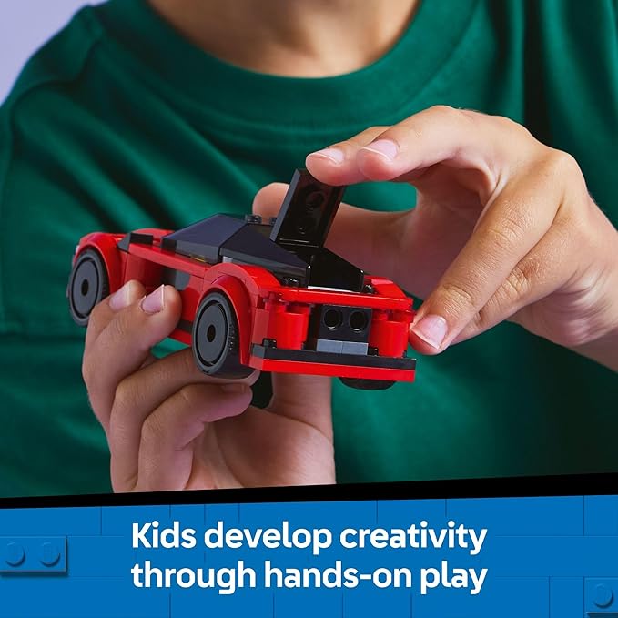 LEGO City Red Sports Car Toy - Building Toy for Kids, Boys and Girls, Ages 5+ - Educational Gift for Birthdays and Holidays - Includes Driver Minifigure and Other Accessories - 60448