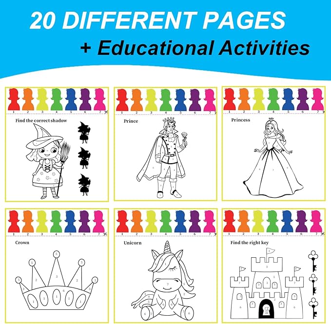 Paint with Water Books for Kids Ages 4-8 - Watercolor Painting Kits - Princess Unicorn Arts and Crafts for Girls 3 4 5 Year Old - Water Coloring Book Craft Kit - Little Girl Art Gifts Mess Free Set