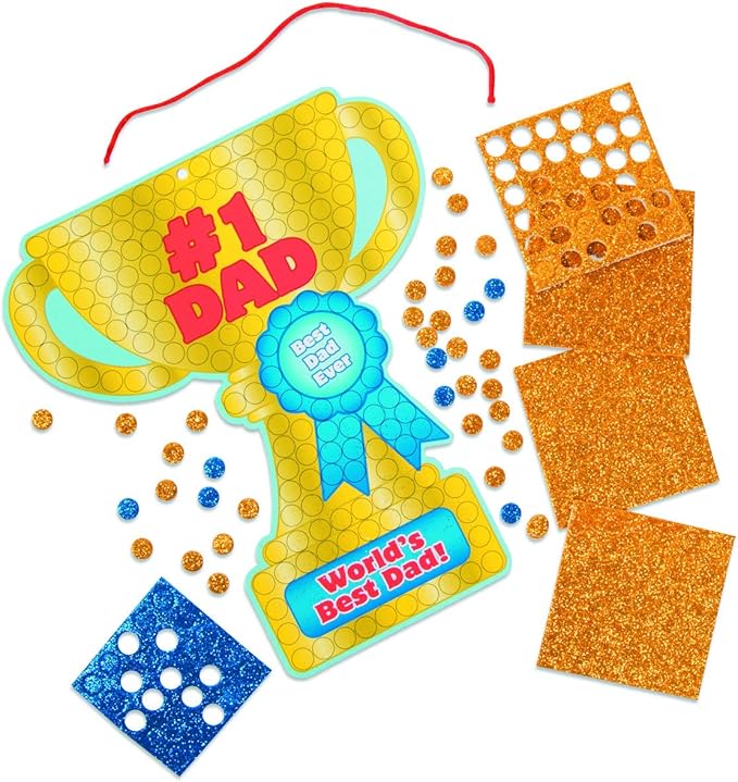 Dad Glitter Foam Mosaic Sign Craft Kit -12 - Crafts for Kids and Fun Home Activities