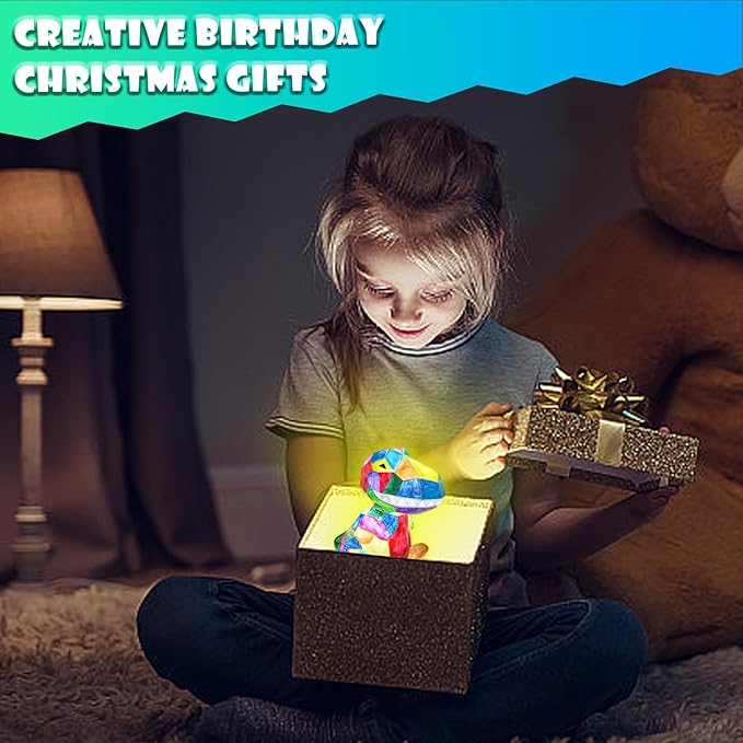 LTZFGZ DIY Dinosaur Lamp Arts and Crafts Supplies Kit for Kids Age 3 4 5 6 7 8 9, Painting kit for Kids 6-12, Crafting Home School Supply Set Kids Toys Birthday Gift for 3-12 Years Old Boys Girls