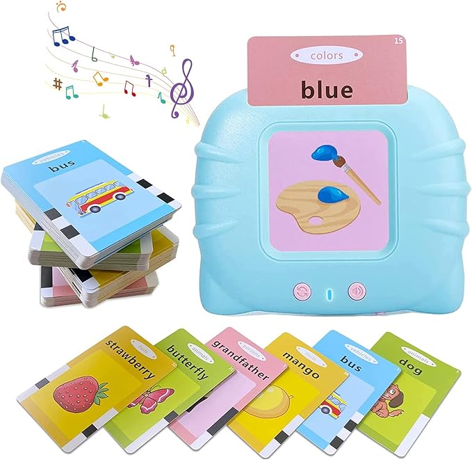 Talking Flash Cards for Todders,Christmas Birthday Gifts for Age 1 2 3 4 5 Years Old.Montessori Toys,Autism Sensory Toys,Speech Therapy Learning Educational Toys with 224 Sight Words-Blue