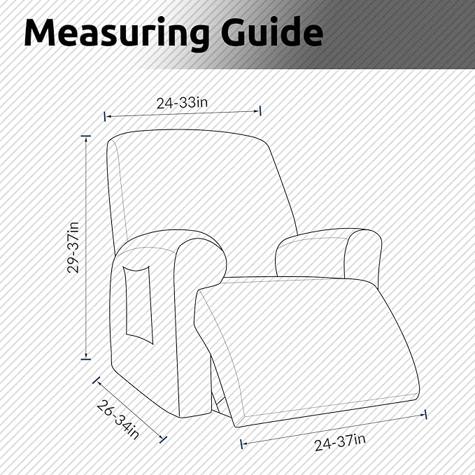 KEKUOU Recliner Chair Covers Lazy Boy Recliner Covers Stretch Couch Cover Slipcovers 1 Piece Furniture Protector with Elastic Bottom for Dog,Kids.(Recliner, Chocolate)