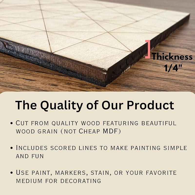 Unfinished Barn Quilt Square Wooden Sign to Paint, DIY Country Decor Wall Art Quilts Blocks Painting Kits (21 inches, Hourglass) AVTRBoutique