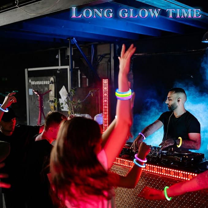MCPINKY 12PCS Glow Bracelets Bulk, Glow in the Dark Bracelets Light up LED Bracelets for Bachelorette Graduation Parties Discos Clubs