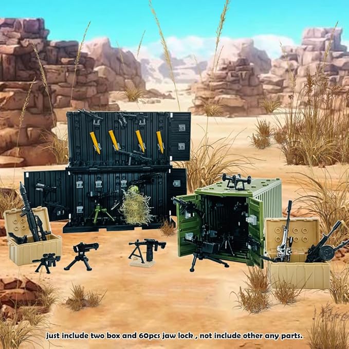 Building Bricks Military Big Box Toys Shipping Container for Mini Figures,Construction Building Block Toys for 6+ Years Old Boys Gifts Compatible with Major Brands Model Assembly Kit