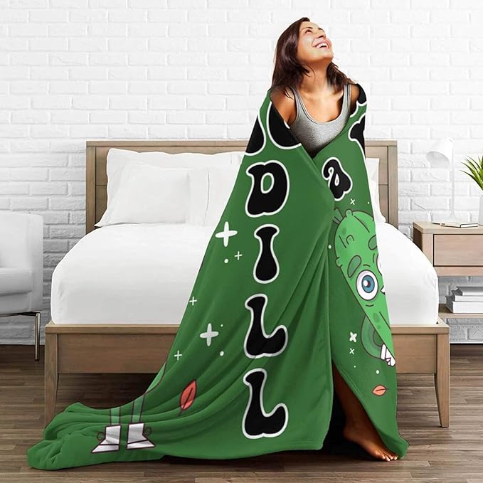 Pickle Blanket for Boys Girls, Cute I'm Kind of a Big Dill Themed Design Printed Throw Blankets for Kids Lap, Chair, Warm Soft Cozy Blanket, 30"x 40"