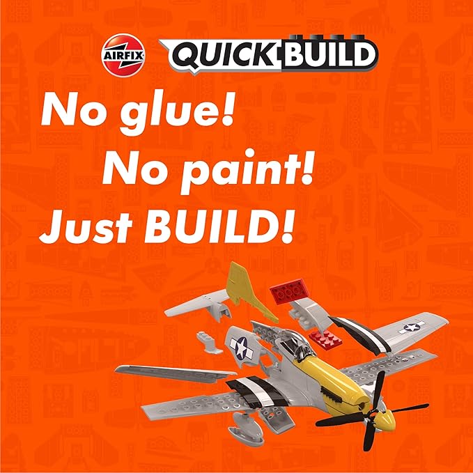 Airfix Quickbuild P-51D Mustang Airplane Brick Building Plastic Model Kit J6016