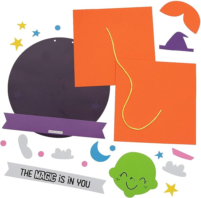 Spooky Halloween Witch Handprint Sign Craft Kit - 8.5" x 8.5" (1 Pack) Perfect DIY Activity for All Ages