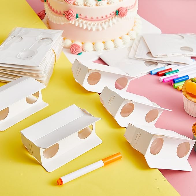 Shappy 30 Pieces Cardboard Folding Binoculars with Coloring Markers Paintable Make Your Own Paper Binocular 3X Magnification DIY Art Craft Toys for Boys Girls Birthday Party Supplies Class Activity