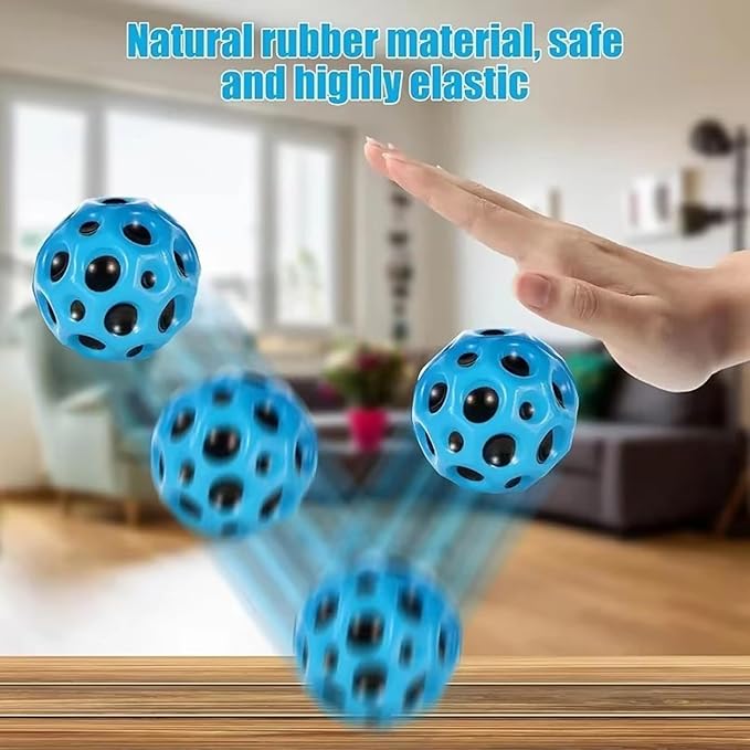 Moon Ball`s Extreme High Bouncing Ball Meteor Moon Ball`s,Rubber Bounce Ball Sensory Ball,Cool Tiktok Pop Bouncing Training Ball for Indoor Outdoor Play,Easy to Grip & Catch