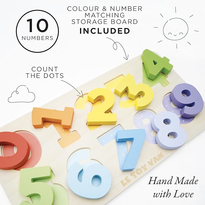 Le Toy Van - Wooden Figures Counting Puzzle Toy | Suitable for Age 18+ Months
