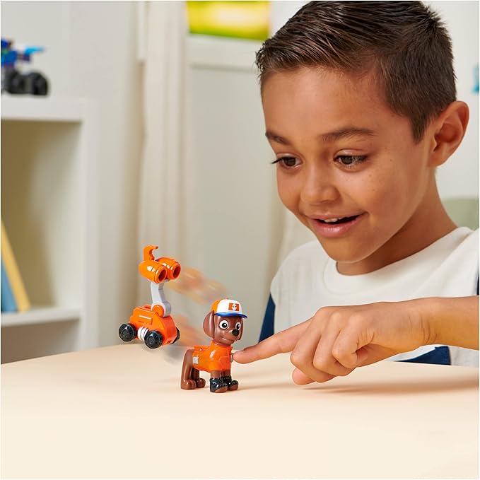 Paw Patrol, Big Truck Pups Zuma Action Figure with Clip-on Rescue Drone, Command Center Pod and Animal Friend Kids Toys Ages 3 and up