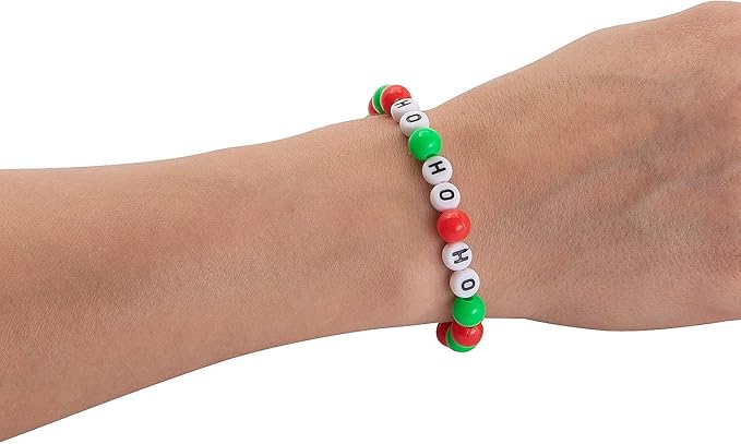 Fun Express Ho Ho Ho Christmas Beaded Bracelets Craft Kit - Makes 12