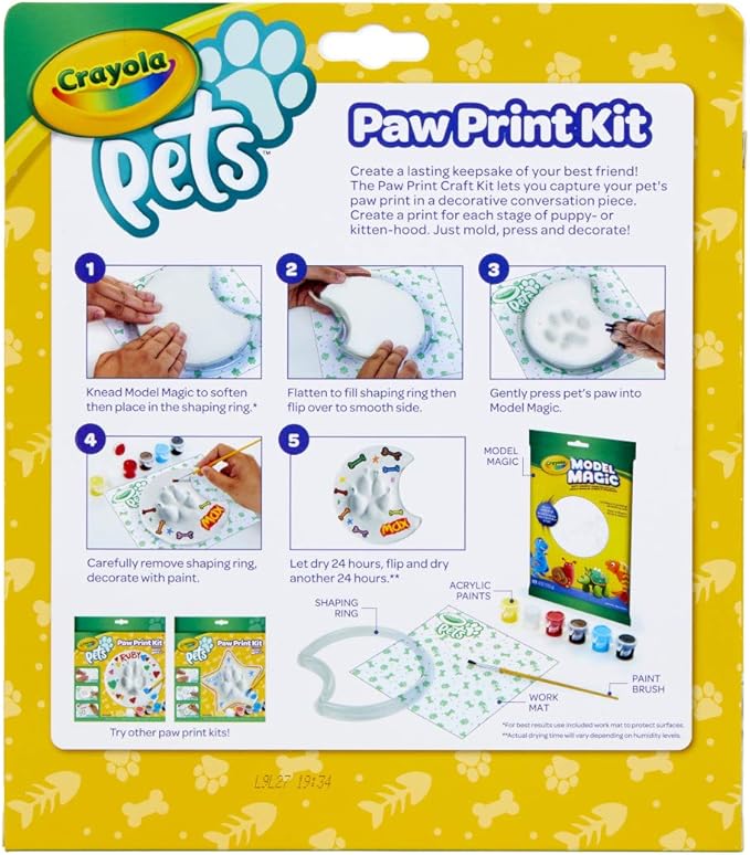 Crayola Pets Paw Print Keepsake Kit, Moon Craft Kit, Gifts for Pet Lovers