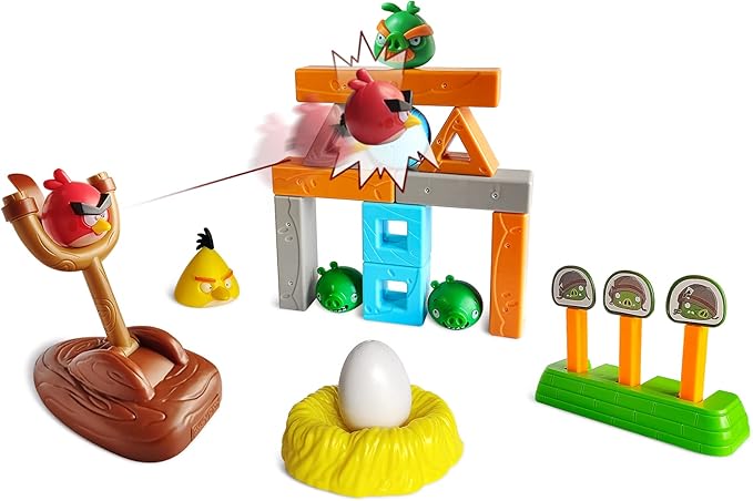 Newly Licensed Angry Birds Toys Playsets Build N’ Launch Construction Brick Assembly Building Blocks Sets Pig City Strike 2 Takedown Space Planet Game Catapult Slingshot Gift Box 20pcs