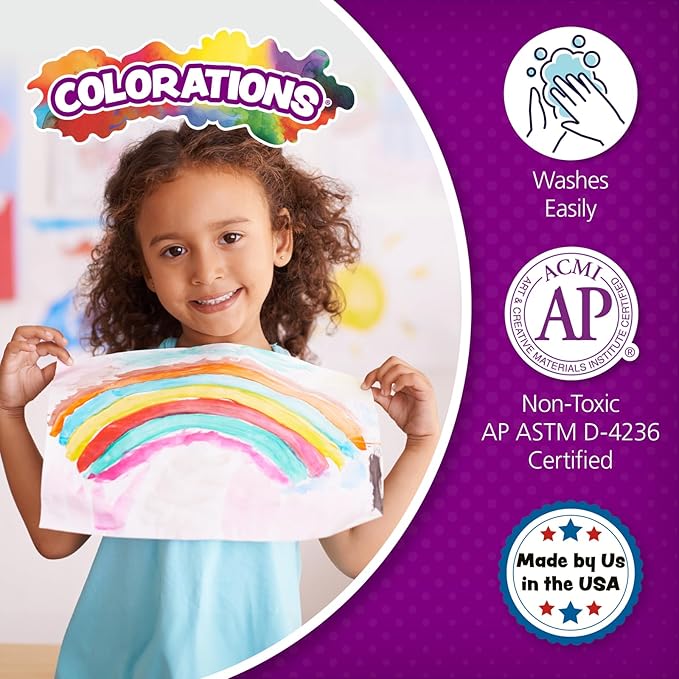 Colorations Washable Finger Paints, Black, Non-Toxic, Creamy, Vibrant, Kids Paint, Craft, Hobby, Fun, Art Supplies, Young kids, finger painting, hand painting, 16 oz.