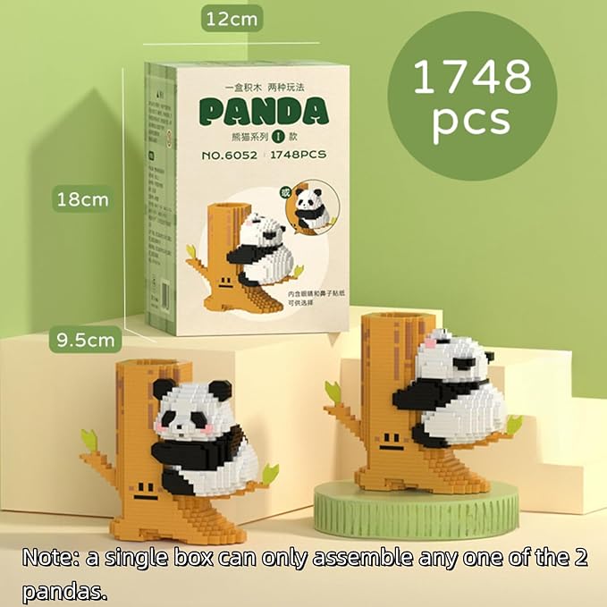 QMEAKMONY Mini Building Blocks Panda Sets Cute Micro Mini Panda Building Bricks for Adults Micro Nano Bricks Perfect Party Favors for Teenagers(1748 PCS)