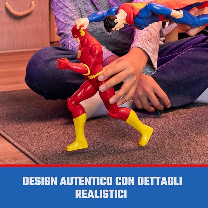 DC Comics The Flash Collectible Action Figure, 12 Inches Tall, 11 Articulation Points, Red Suit, Action Poses, Children's Toy