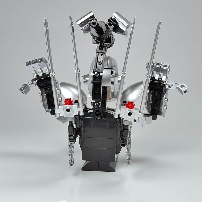 Skibid Toilet Building Block Set, Platinum Armor Cybertron Skeleton Toilet Skibid Building Brick for Adults Fans 313PCS Blocks