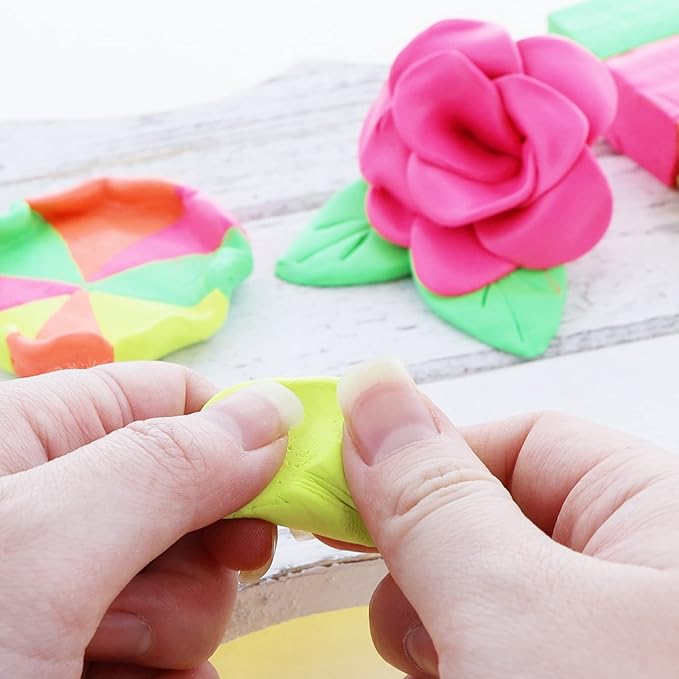 BAZIC Modeling Clay Neon Color 1 LB, Modeling Dough Non Toxic Gift for Artist Kids, Bulk for Classroom, 24-Pack