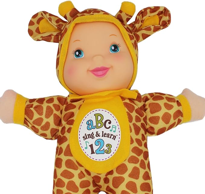 Baby's First Sing & Learn Giraffe Soft & Cuddly Singing Musical Doll, Teaches Abc's & Numbers