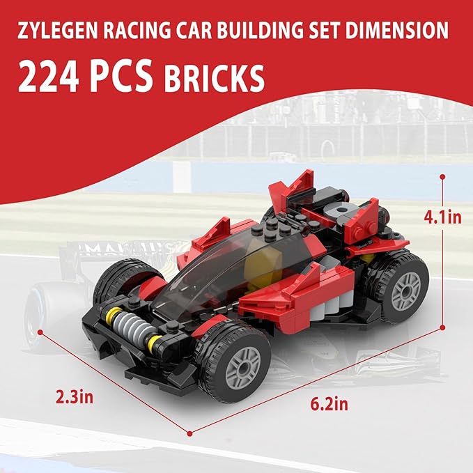 ZYLEGEN Sports Car MOC Building Block,Speed Champions Racing Cars Blocks Building Sets Toys, Technique Cyber Buggy Vehicle DIY Building Bricks for Kids and Adults,Birthday, Christmas Day Gift(Red)