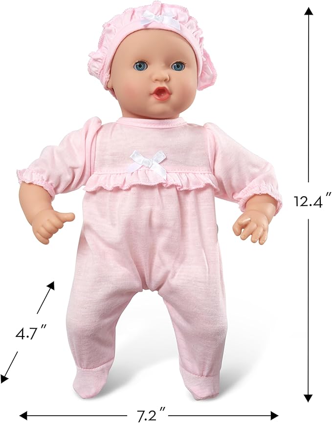 Melissa & Doug Mine to Love Jenna 12" Soft Body Baby Doll With Romper, Hat - Washable Doll Accessories, First For Toddlers 18 Months And Up