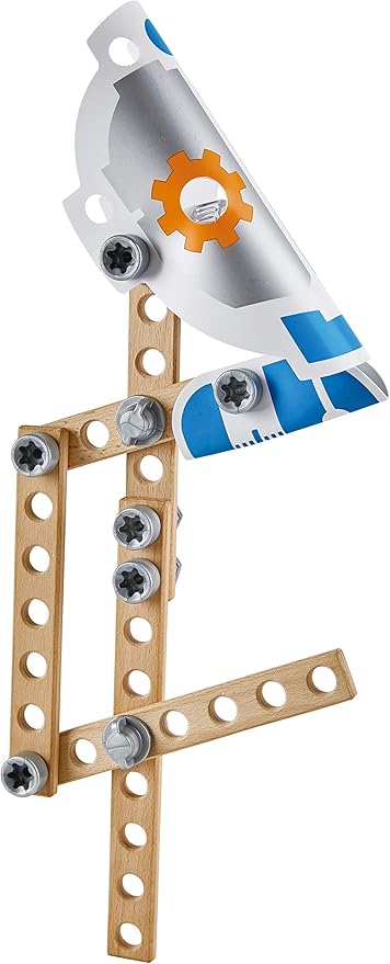 Hape Three Experiment Kit | Junior Inventor Kids Physics Mechanical Crane, Grabber & Climbing Frog Play Set for Children Aged Four & Up