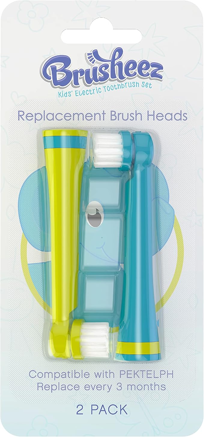 Brusheez Electronic Toothbrush Replacement Brush Heads 2 Pack (Ollie The Elephant)