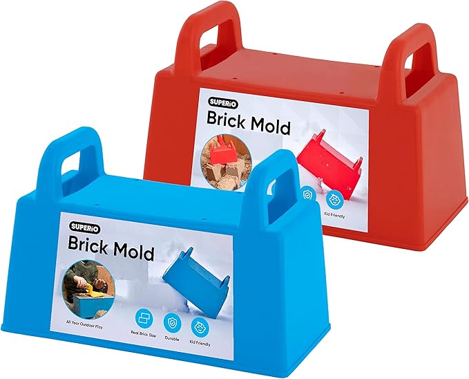 Superio Snow Brick Maker Igloo Fort Block Form Outdoor Winter Snow Toys Sand Castle Building Kit for Adults and Kids Sandbox, Beach, Sand Toys (Red/Blue)
