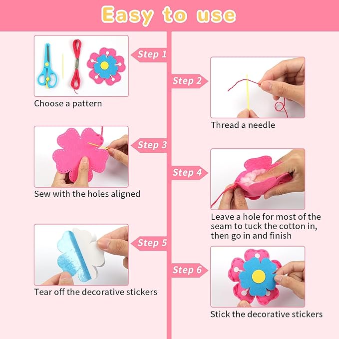 ZOIIWA 16 Sets Easter Felt Craft Kit Art and Crafts for Kids Egg Rabbit Sewing Kit Easter Craft DIY Kit for Beginners Easter Party Favors for Family School Classroom Party Supplies for Boys and Girls