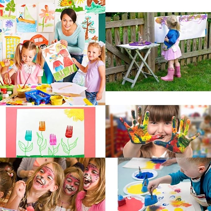 Painting Brushes 43PCS Kids All Purpose Paint Supplies Include Paint Cups with Lids Palette Tray Multi Sizes Paint Brush Set for Washable Paint Acrylic Paint Craft Art Paintbrush Sets