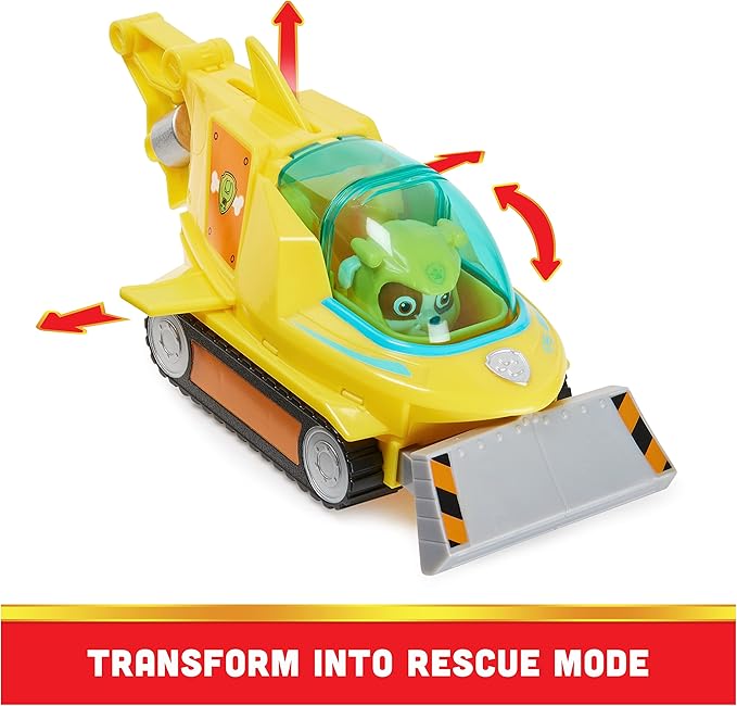 Paw Patrol Aqua Pups Rubble Transforming Hammerhead Shark Vehicle with Collectible Action Figure, Kids Toys for Ages 3 and up