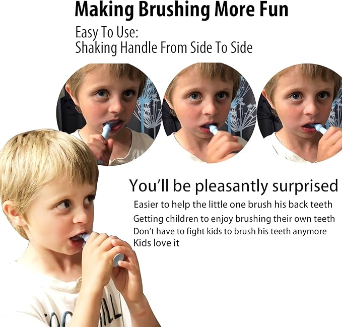 Kids U Shaped Toothbrush with Travel Case,Childrens Tooth Brush for Whole Mouth. Blue, Ages 2-6 Year