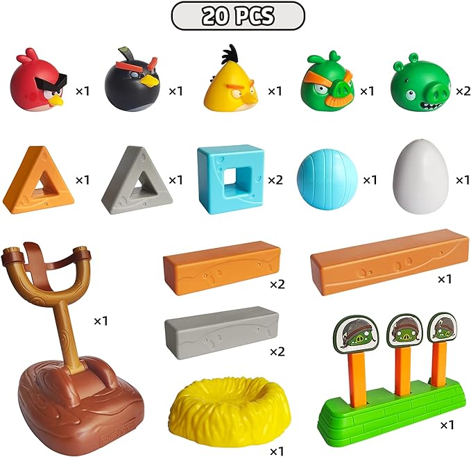 Newly Licensed Angry Birds Toys Playsets Build N’ Launch Construction Brick Assembly Building Blocks Sets Pig City Strike 2 Takedown Space Planet Game Catapult Slingshot Gift Box 20pcs
