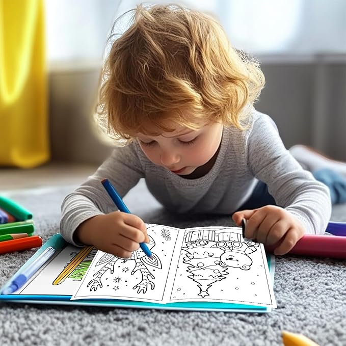 48 Pack Christmas Coloring Books for Kids Girls Boys, Bulk Coloring Books Xmas Holiday Party Favors Gifts, Xmas Stockings Goodie Bags Stuffer Filler Fun Holiday Party Supplies - B