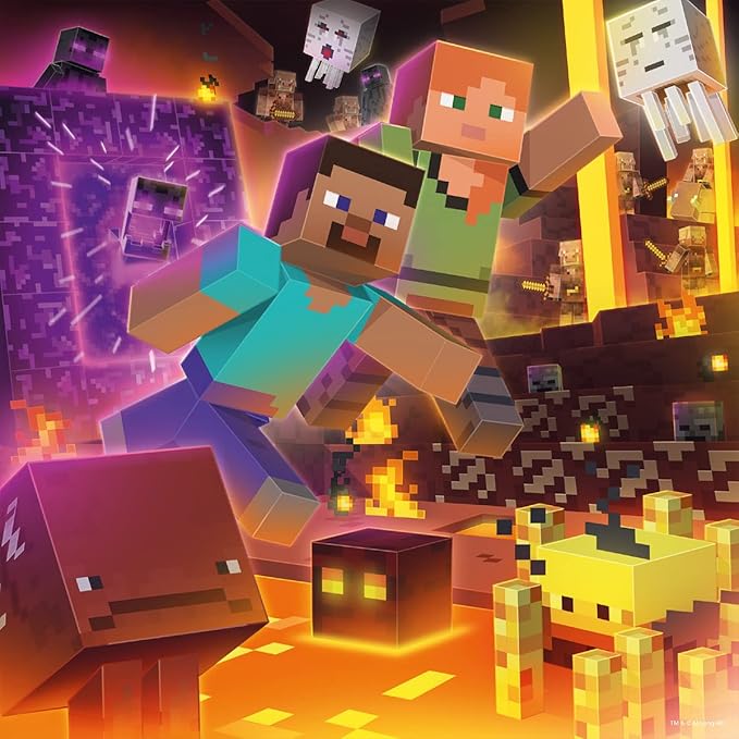 Ravensburger Minecraft Biomes - 3 x 49 Piece Jigsaw Puzzle Set for Kids | Unique Puzzling Experience | Perfect Interlocking Fit | Ideal Educational Toy for Ages 4-8