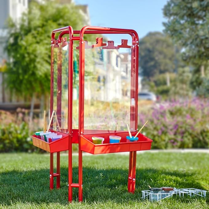 Colorations 3-Way Indoor/Outdoor Acrylic Panel Easel, Outdoor Play, Drawing, Adjustable Easel, Art Craft Painting, Arts and Crafts