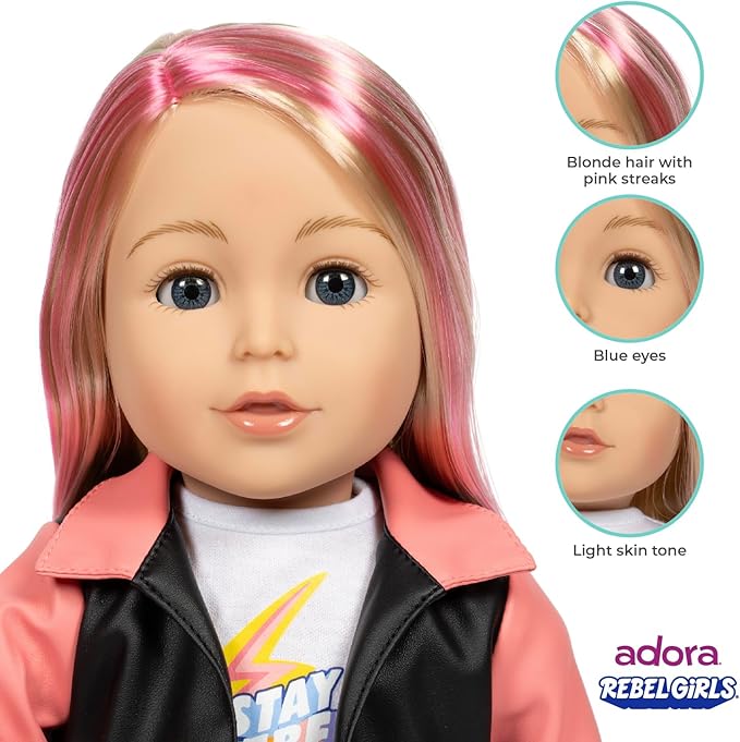 Adora 18" Rebel Girls Doll Collection - Inspired by Good Night Stories Rebel Girl Books - Premium Quality Soft and Movable Doll Body with Realistic Features - Champion