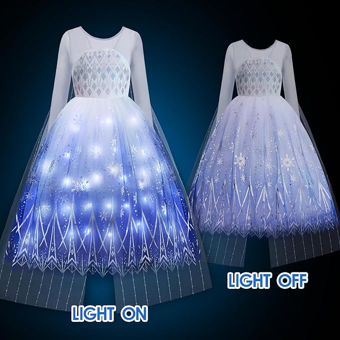 Princess Dresses for Girls Light Up Princess Costume for Little Girls Christmas Halloween Costume for Kids Toddler