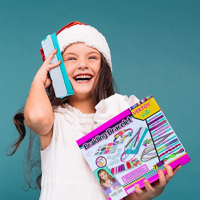 VERTOY Friendship Bracelet Making Kit for Girls - Cool Arts and Crafts Toys for 6 7 8 9 10 11 12 Years Old, Bracelet String and Rewarding Activity, Best Birthday Gifts for Teen Kids