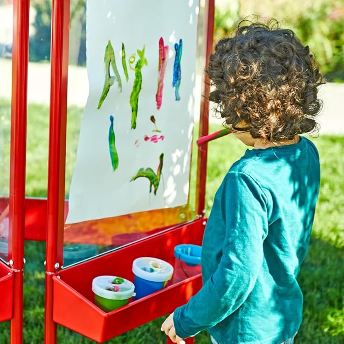 Colorations 3-Way Indoor/Outdoor Acrylic Panel Easel, Outdoor Play, Drawing, Adjustable Easel, Art Craft Painting, Arts and Crafts