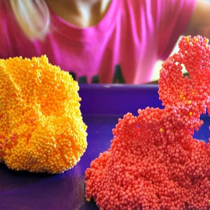 Floam 6 PCS Foam Clay Fun Foam for Toddlers Update Bright Colors Giant Foam Beads Play Kit for Kids, Classroom Educational Activity Toys Arts Crafts for Boys Girls