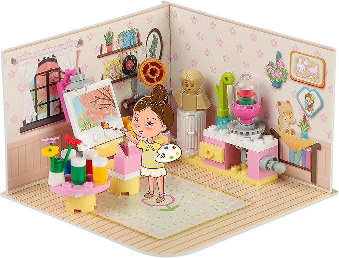 Friends House Building Block Sets, Girls Art Painting Studio Friendship Playhouse Apartment Bricks Kit Birthday Roleplay Gifts for Old Kids 6+ 6-12 8-12