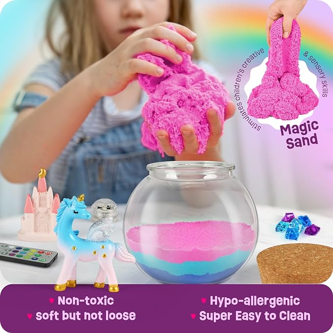 Unicorn Gifts for Girls - Unicorn Terrarium Kit for Kids - Birthday Gift for Girls Ages 4 5 6 7 8-12 Year Old - DIY Unicorn Toys for Girls - Arts and Crafts Kit for Kids - Best Girls Presents Stuff