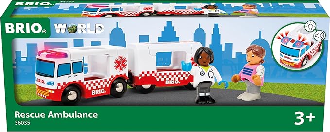 BRIO World – 36035 Rescue Ambulance | Train Set Accessory for Kids Aged 3 Years Up