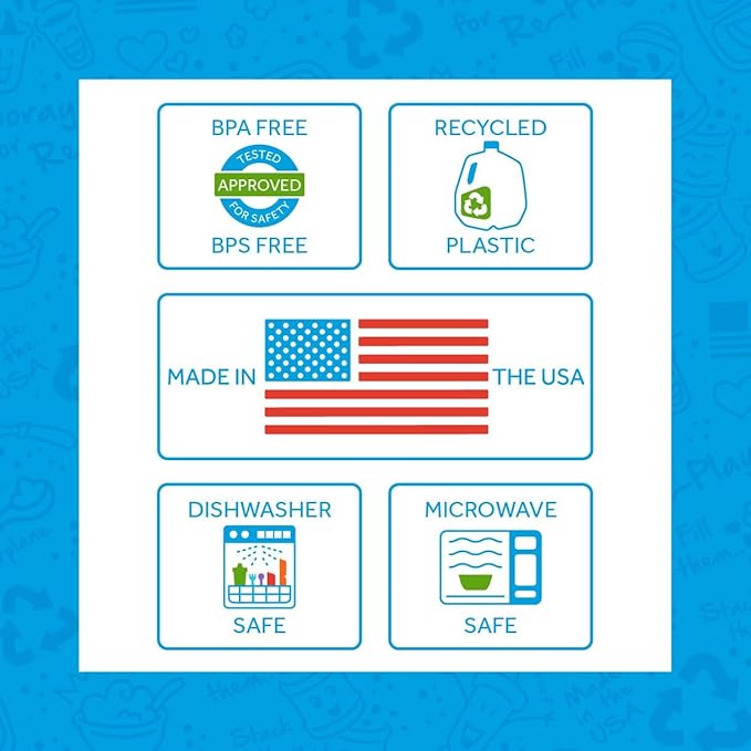 Re-Play Made in USA 12 Oz. Reusable Plastic Bowls, Pack of 3 Without Lid - Dishwasher and Microwave Safe Bowls for Snacks and Everyday Dining - Toddler Bowl Set 5.75" x 5.75" x 2", Berry