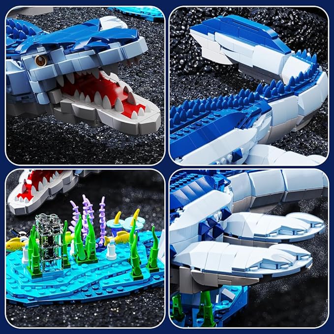 Mesiondy Dinosaur Building Blocks Set，STEM Dinosaur Toys for 6 7 8 9 10 11 12 13 14Year Old Boys (1158 Pieces)…